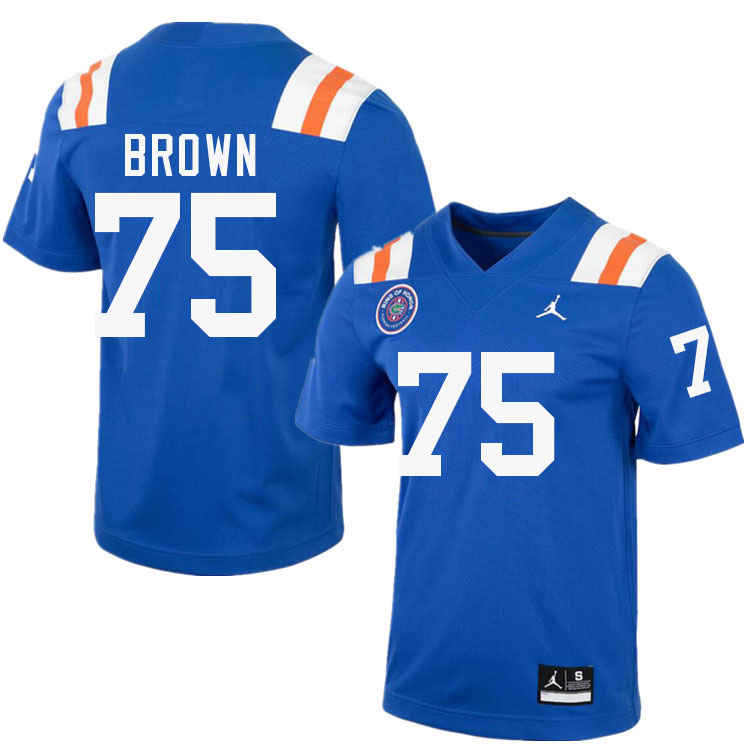 Lomas Brown Florida Jersey,Florida Gators #75 Lomas Brown Jersey Youth Uniforms-Throwback Royal